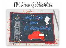 ITH Stickdatei - Glückwunschkarte Auto Geldschlitz